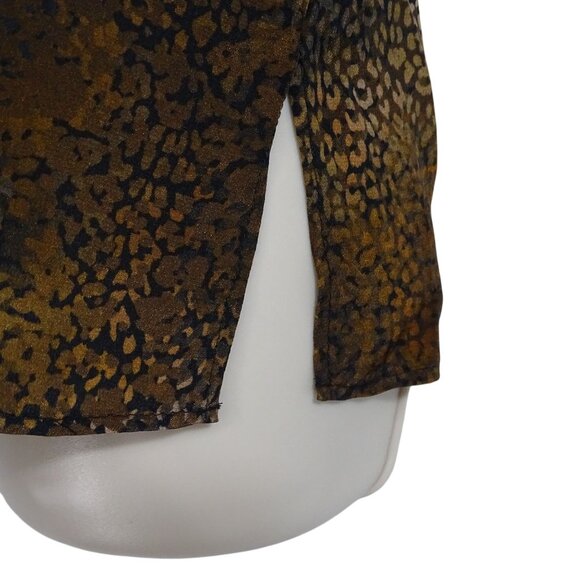 Kobi Halperin Animal Leopard Print Silk Blouse Women Size S Long Bell Sleeves - Picture 6 of 13
